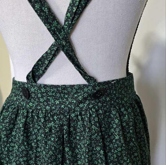 Zara Green Floral Pinfore Women's Apron Dress - Picture 4 of 8